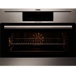 AEG KP8404021M Built-in Compact Multifunction Oven with Steam in Stainless Steel